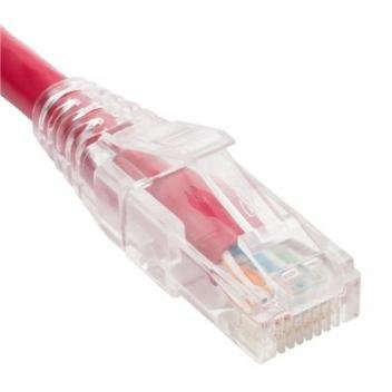 PATCH CORD CAT6 CLEAR BOOT 25' RED